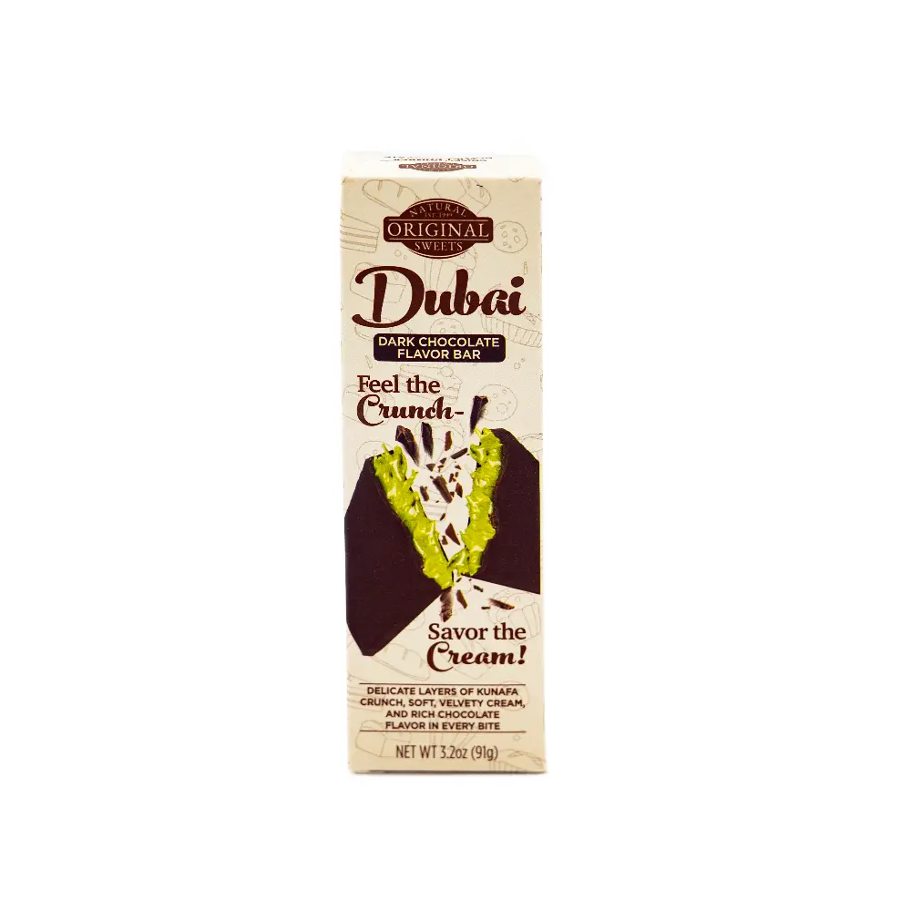 Original Natural Sweets Dubai Dark Chocolate Bar, 3.2 oz