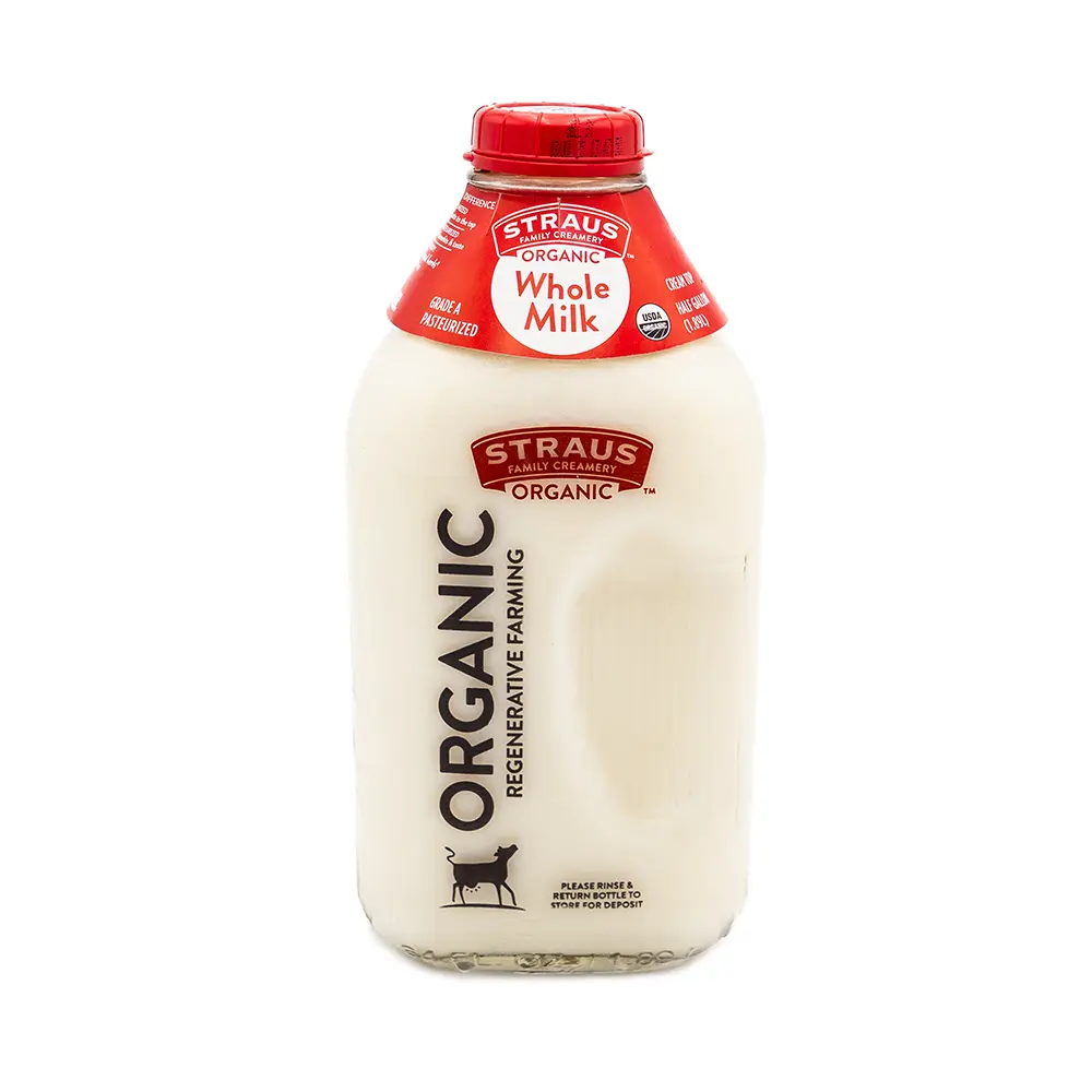 Straus Organic Whole Milk, 0.5 gal