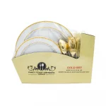 Disposable Dinnerware Gold Set
