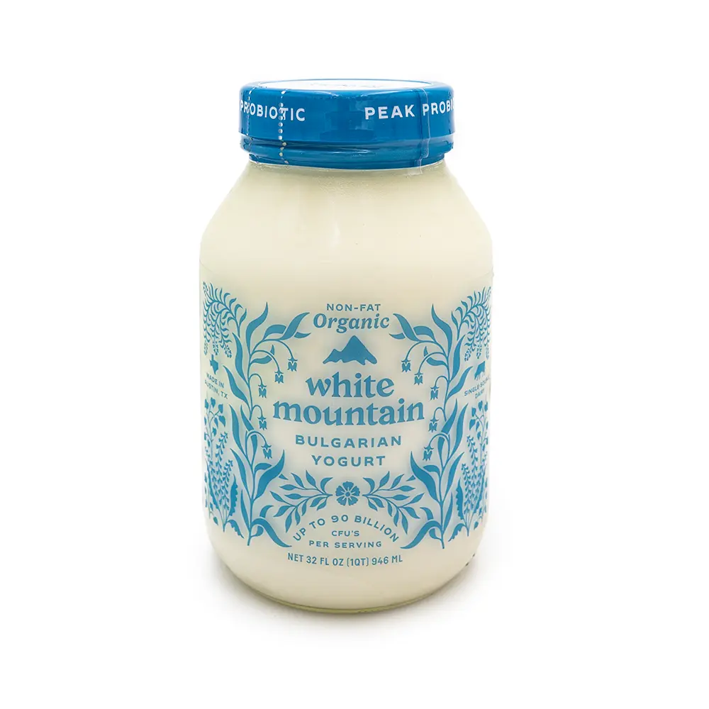 White Mountain Organic Non-fat Bulgarian Yogurt Jar, 32 oz