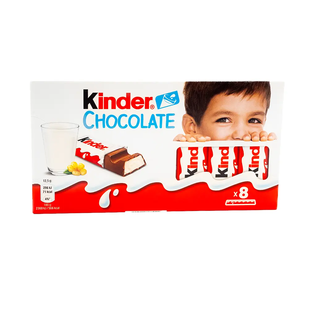 Kinder Chocolate Bar 8 count, 100 g