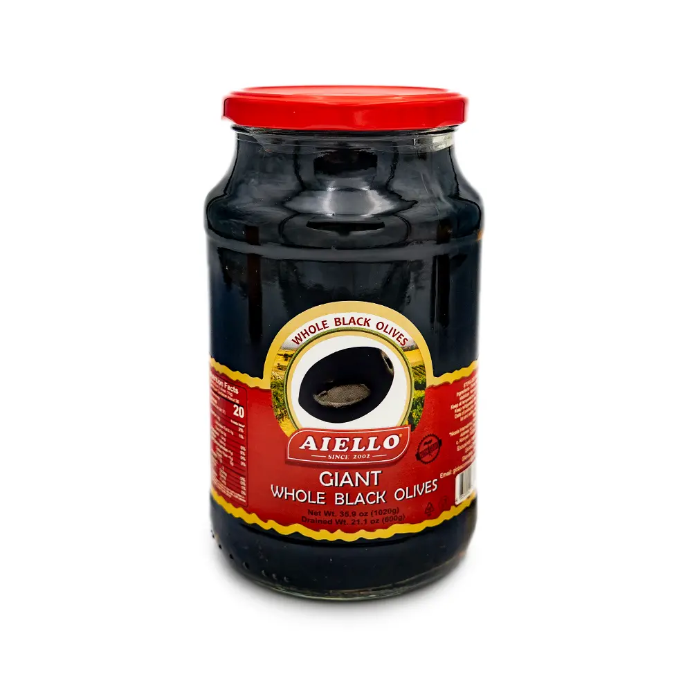 Aiello Whole Black Olives, 600 g