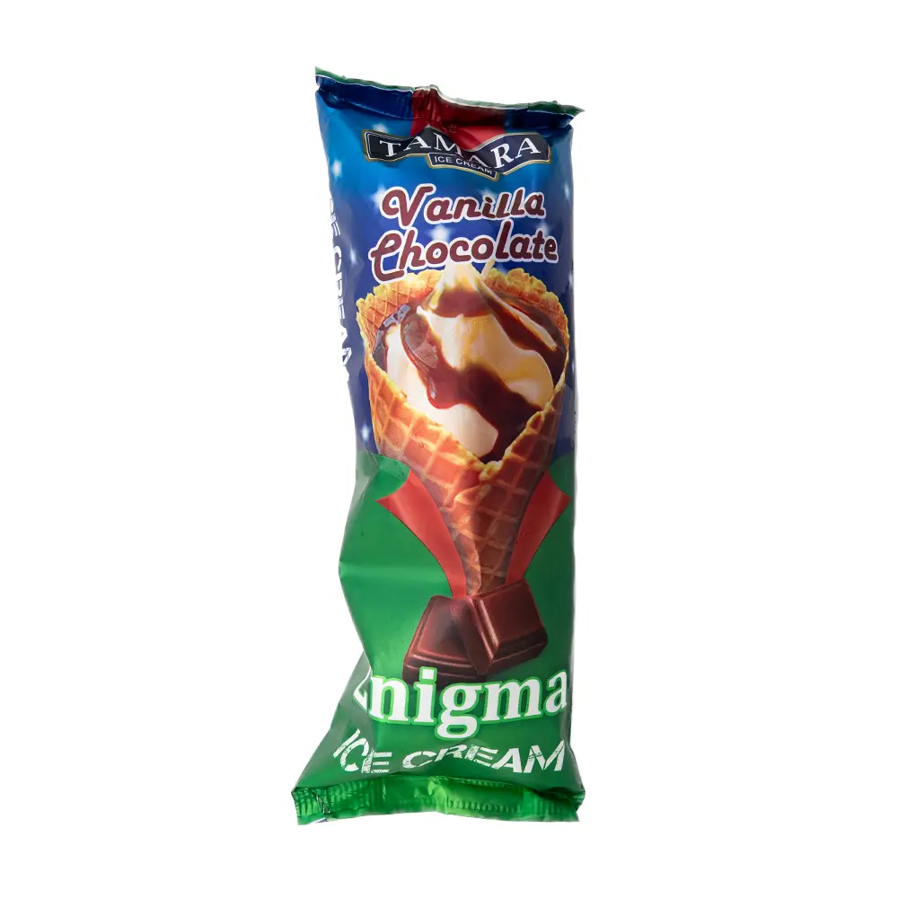 Tamara Enigma Vanilla Chocolate Ice Cream in Waffle  Cone