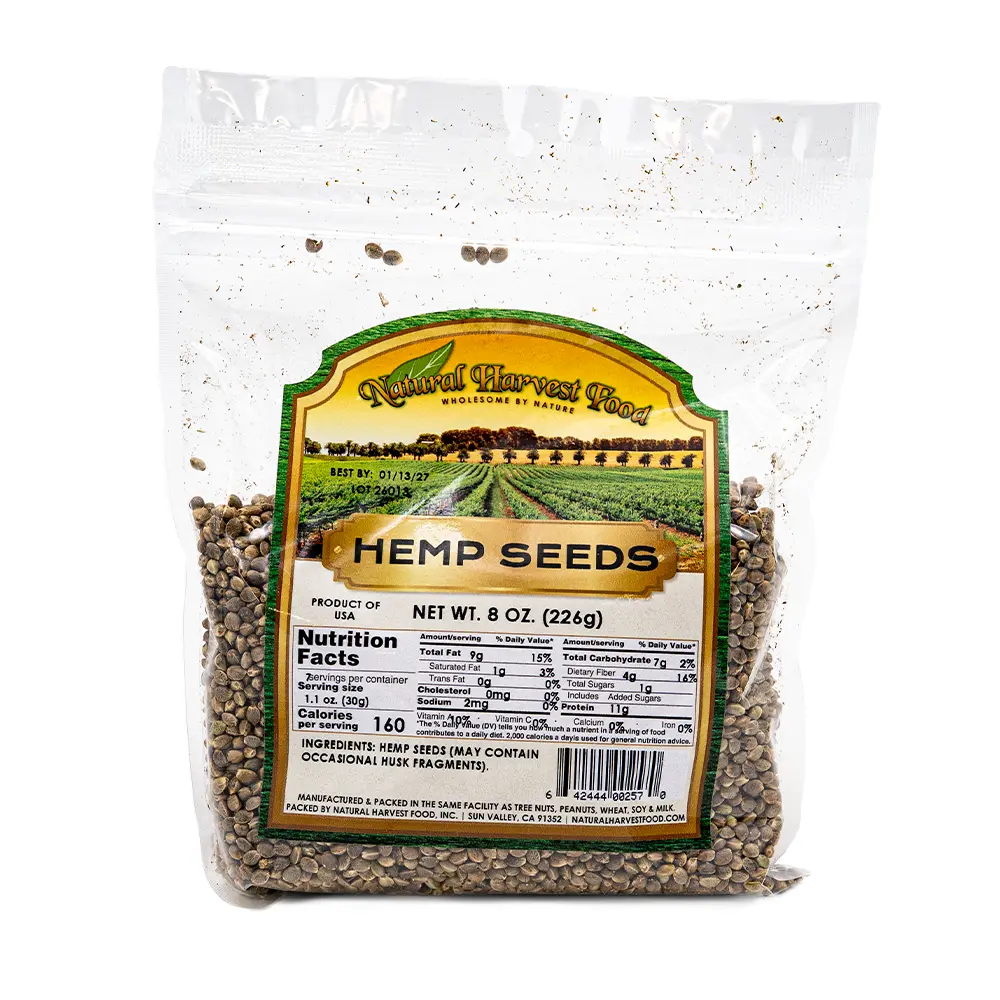 Natural Harvest Hemp Seeds, 8 oz