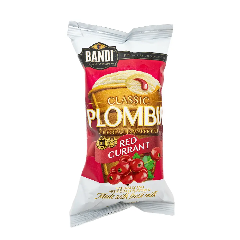 Bandi Red Currant Plombir Ice Cream in Wafer Cup