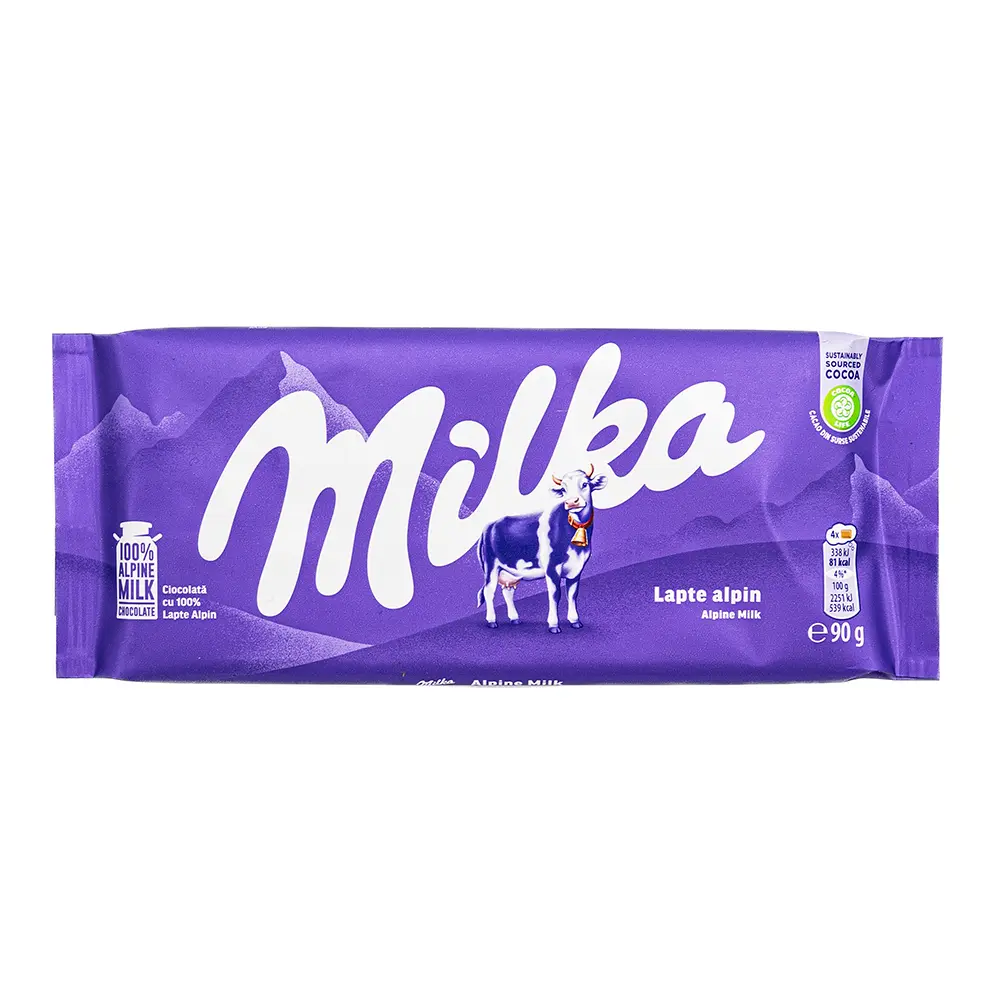 Milka Alpine Milk Chocolate, 90 g