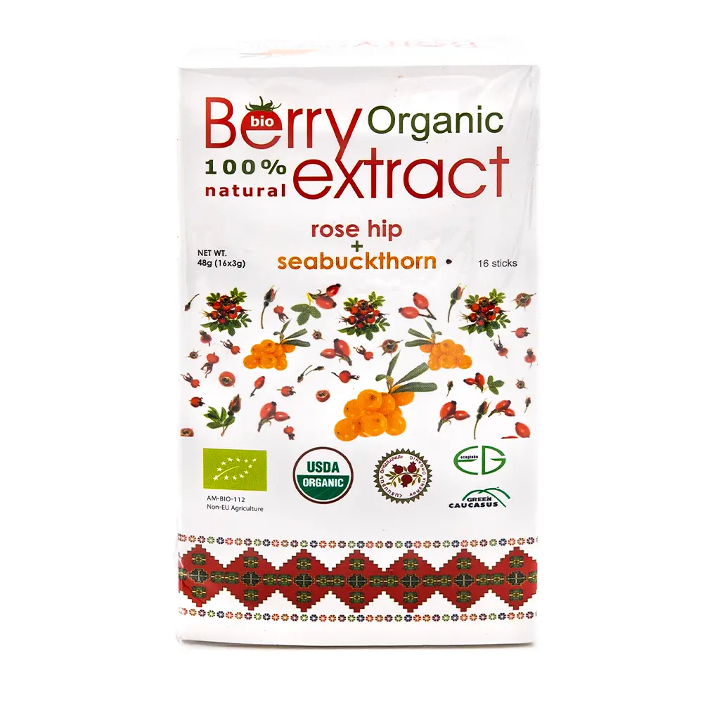 Berry Organic Extract Rose Hip & Seabuckthorn, 48 g