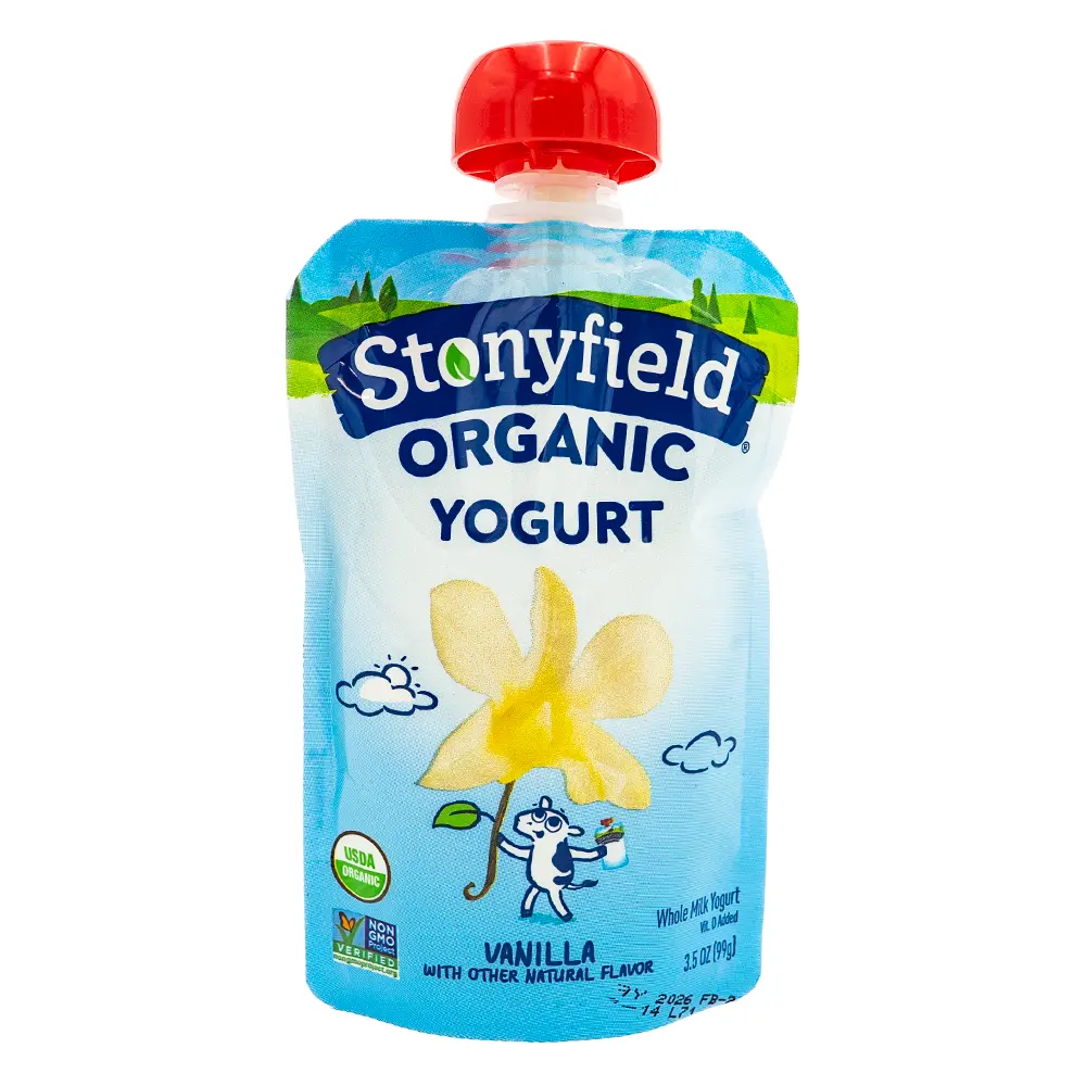 Stonyfield Organic Vanilla Yogurt Pouch, 99 g