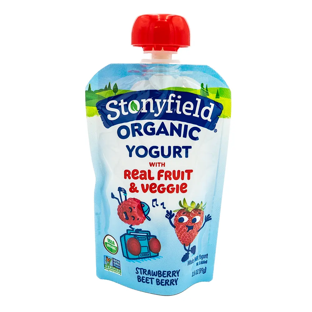 Stonyfield Organic Strawberry Beet Berry Yogurt Pouch, 99 g